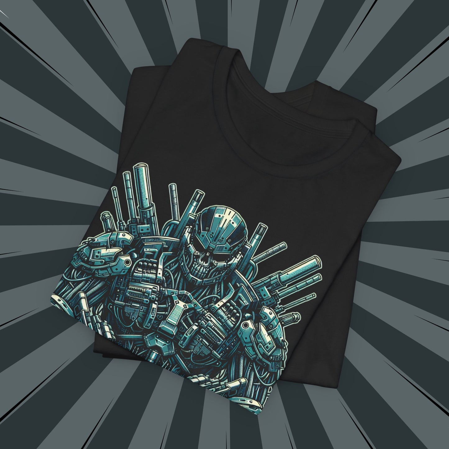 Cyber Warrior Unisex Jersey Tee, Geeky T-Shirt, Sci-Fi Apparel, Graphic Tee, Gift for Gamers, Futuristic Fashion