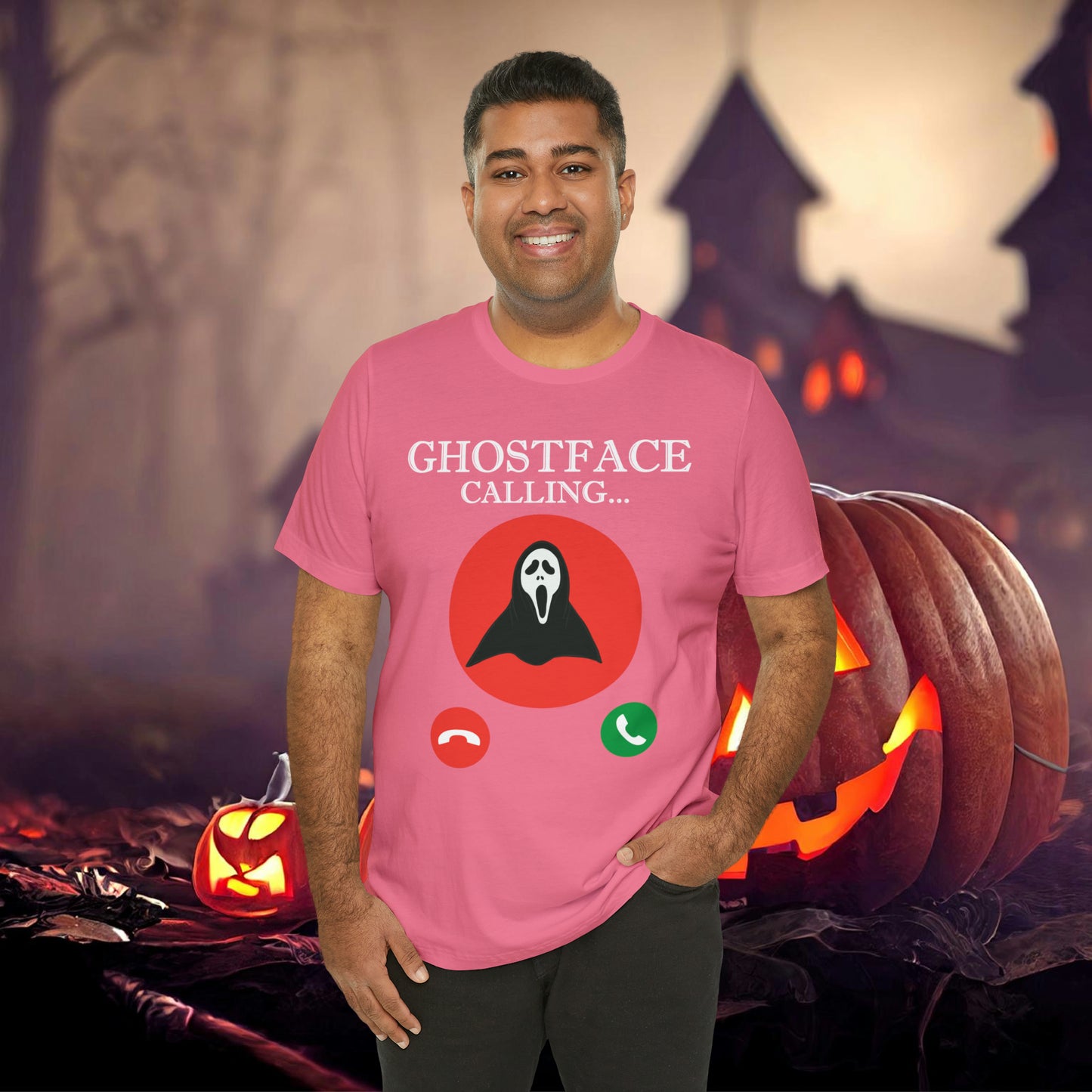 Ghost Face is Calling Halloween Unisex Jersey Short Sleeve Tee Gifts For her Gifts for Him