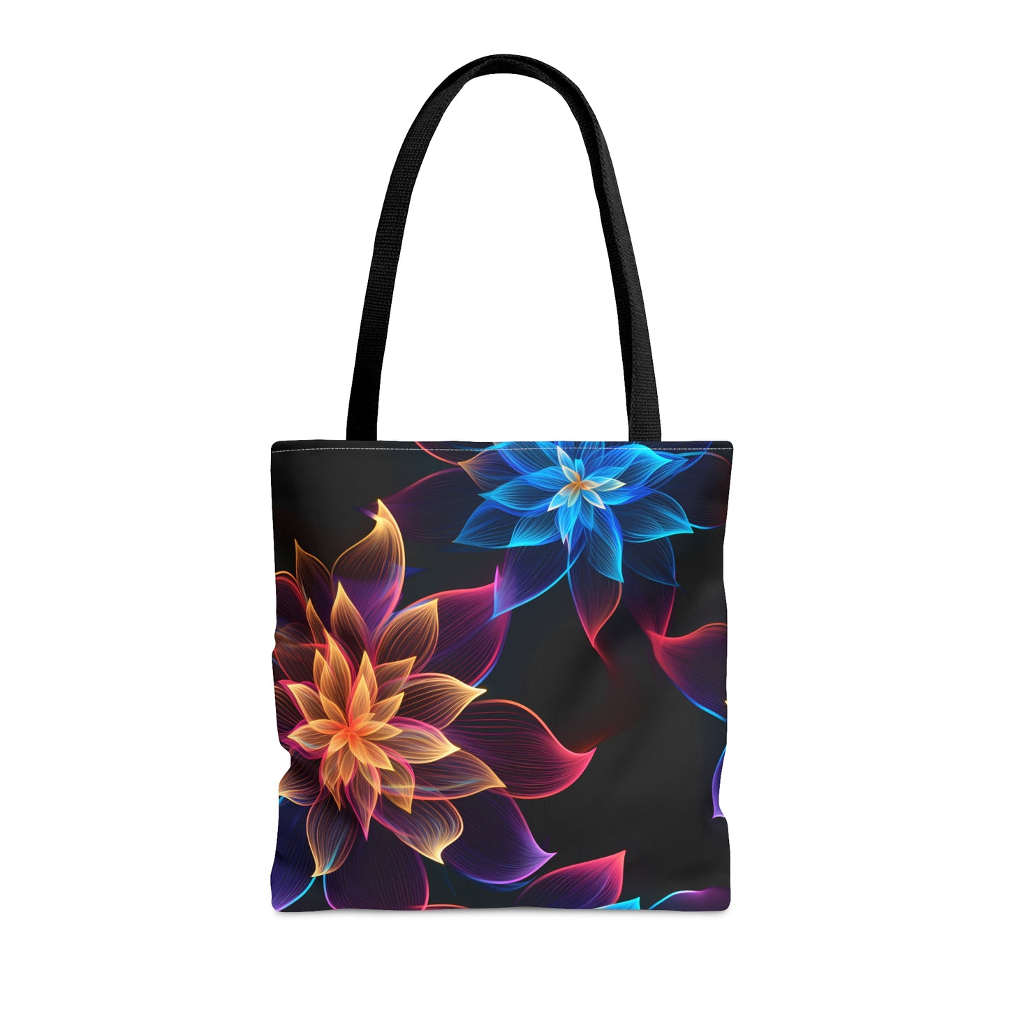 Vibrant Elegance: Neon Floral All Over Print Tote Bag