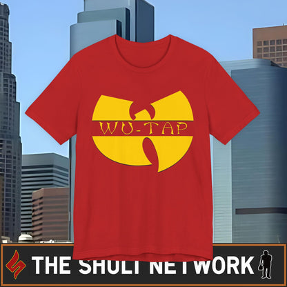 Wu-Tap Logo T-Shirt — Retro Hip-Hop Shuli Crew Graphic Tee
