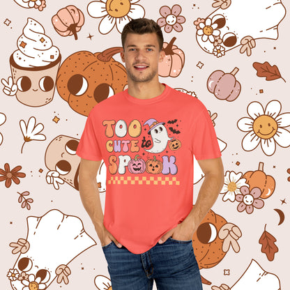 Too Cute to Spook Retro Groovy Halloween Unisex Garment-Dyed T-shirt Gifts for Him Gifts for Her