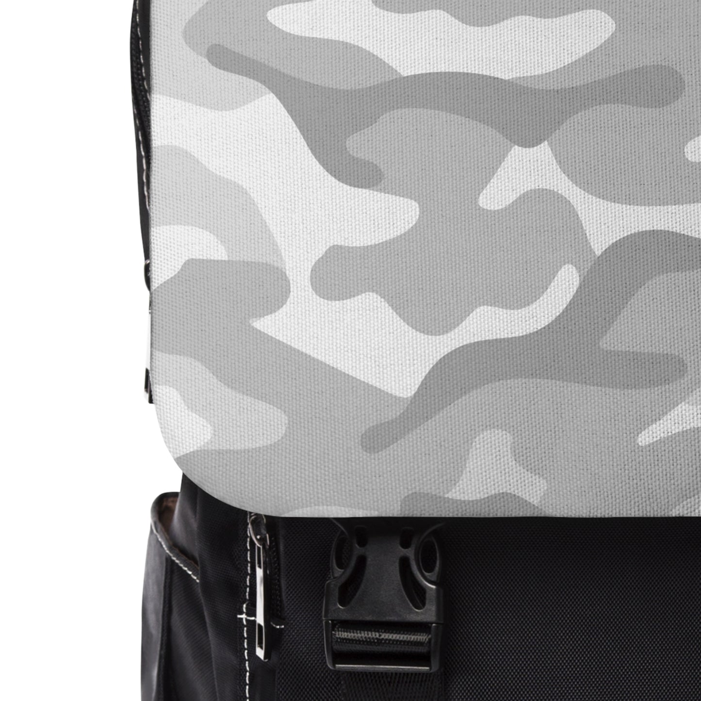 Grey Camo Back to School Unisex Casual Shoulder Backpack