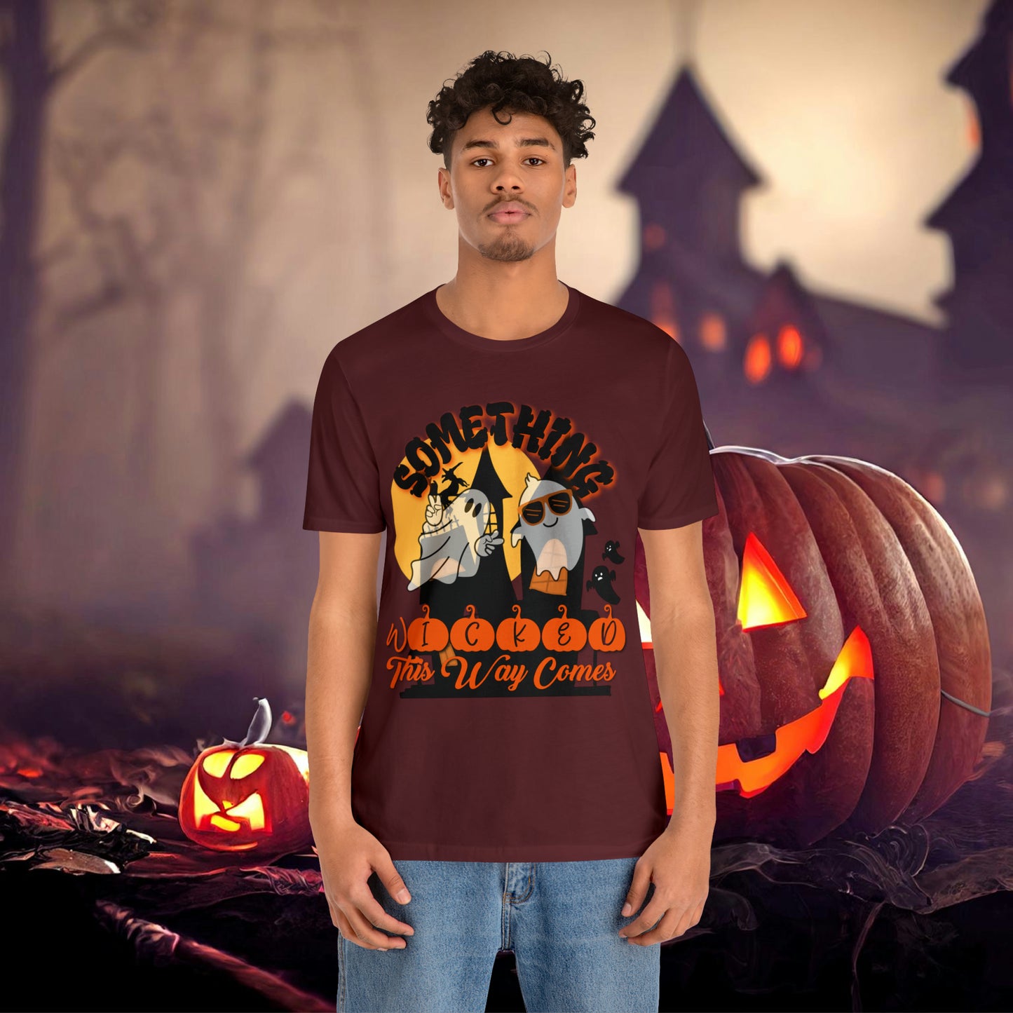 Something Wicked this Way Comes Halloween Unisex Jersey Short Sleeve Tee Gifts for Her Gifts for Him