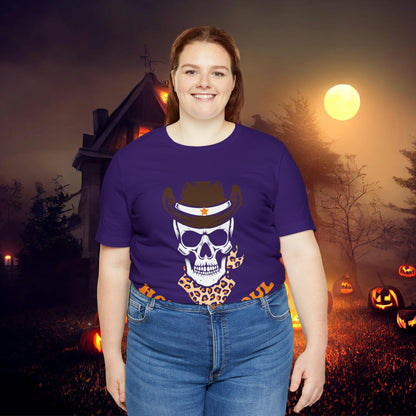 Howdy Ghoul Skeleton Sheriff Retro Halloween Unisex Jersey Short Sleeve Tee Gifts for her