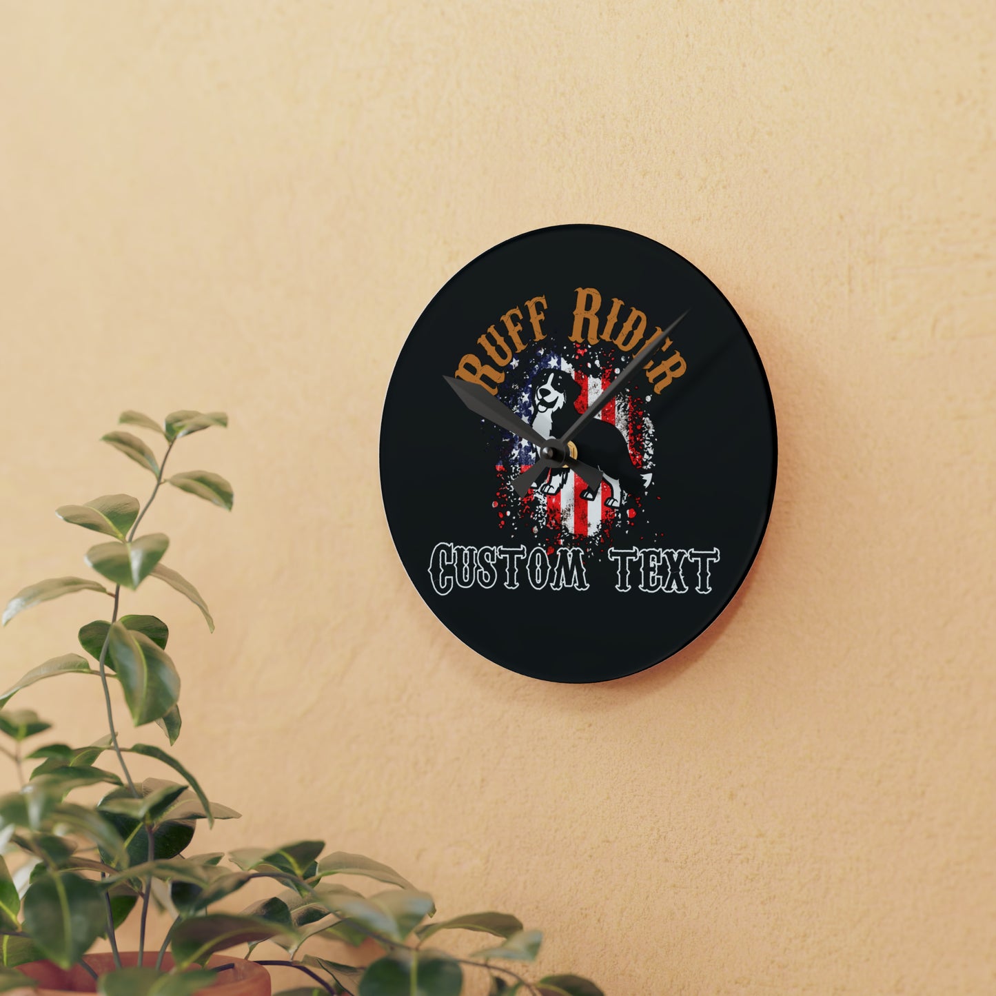 Ruff Rider "Custom Name" Acrylic Wall Clock