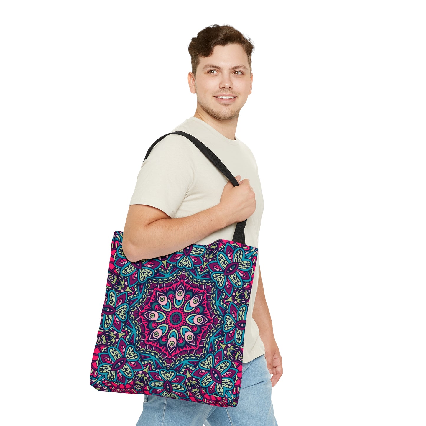 Purple Boho Vibes Tote Bag - AOP Design for Stylish Carrying