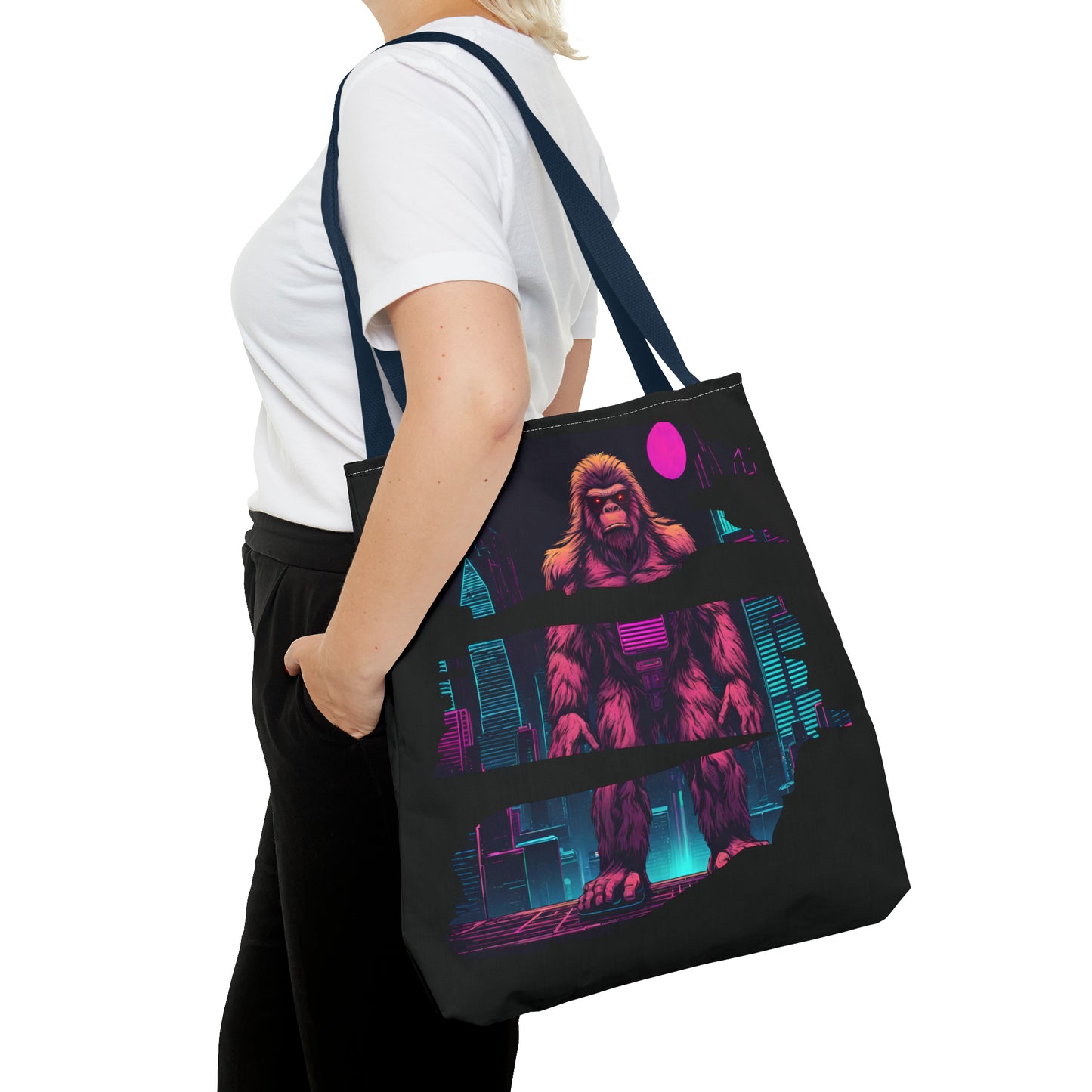 Bigfoot in a Cyber City AOP Tote Bag