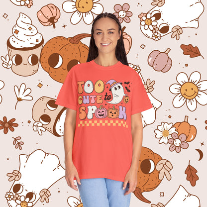 Too Cute to Spook Retro Groovy Halloween Unisex Garment-Dyed T-shirt Gifts for Him Gifts for Her