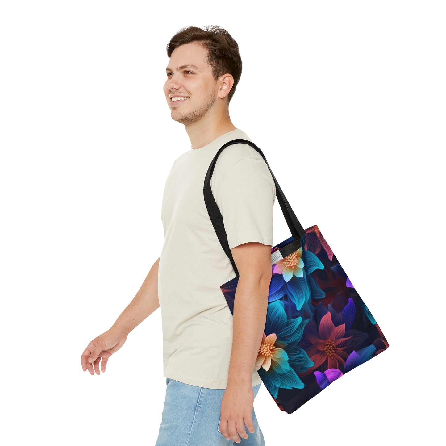 Neon Bloom Extravaganza All Over Print Tote Bag