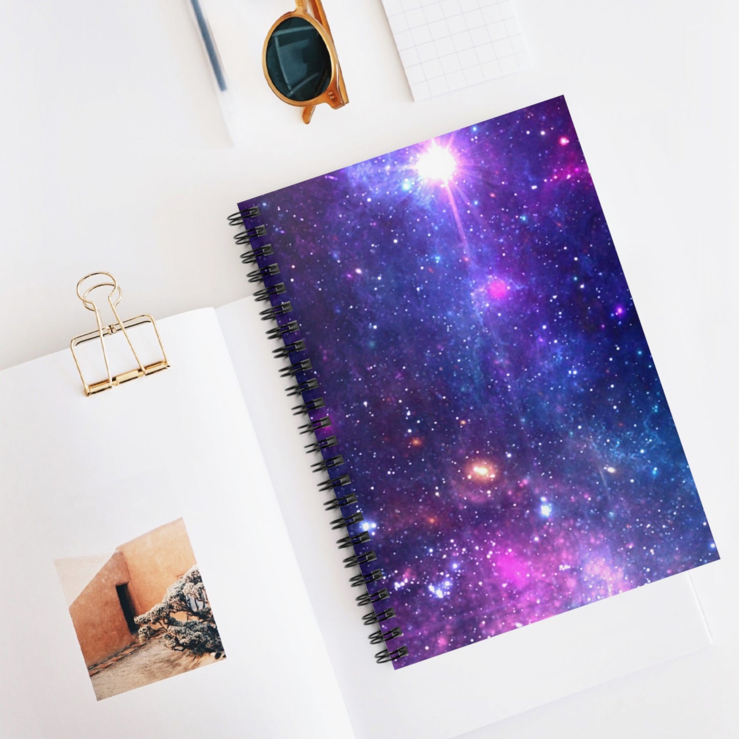 Purple Beyond the Stars Outer Space Out of this World Spiral Notebook - Ruled Line