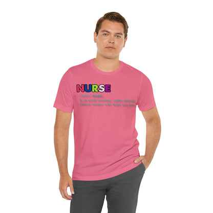 Definition of a Nurse Unisex Jersey Tee Bella+Canvas 3001 Healthcare Gift Medical Students, Soft Fabric, Various Sizes Available