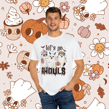 Let's Go Ghouls Retro Groovy Halloween Unisex Garment-Dyed T-shirt for Him Gifts for Her