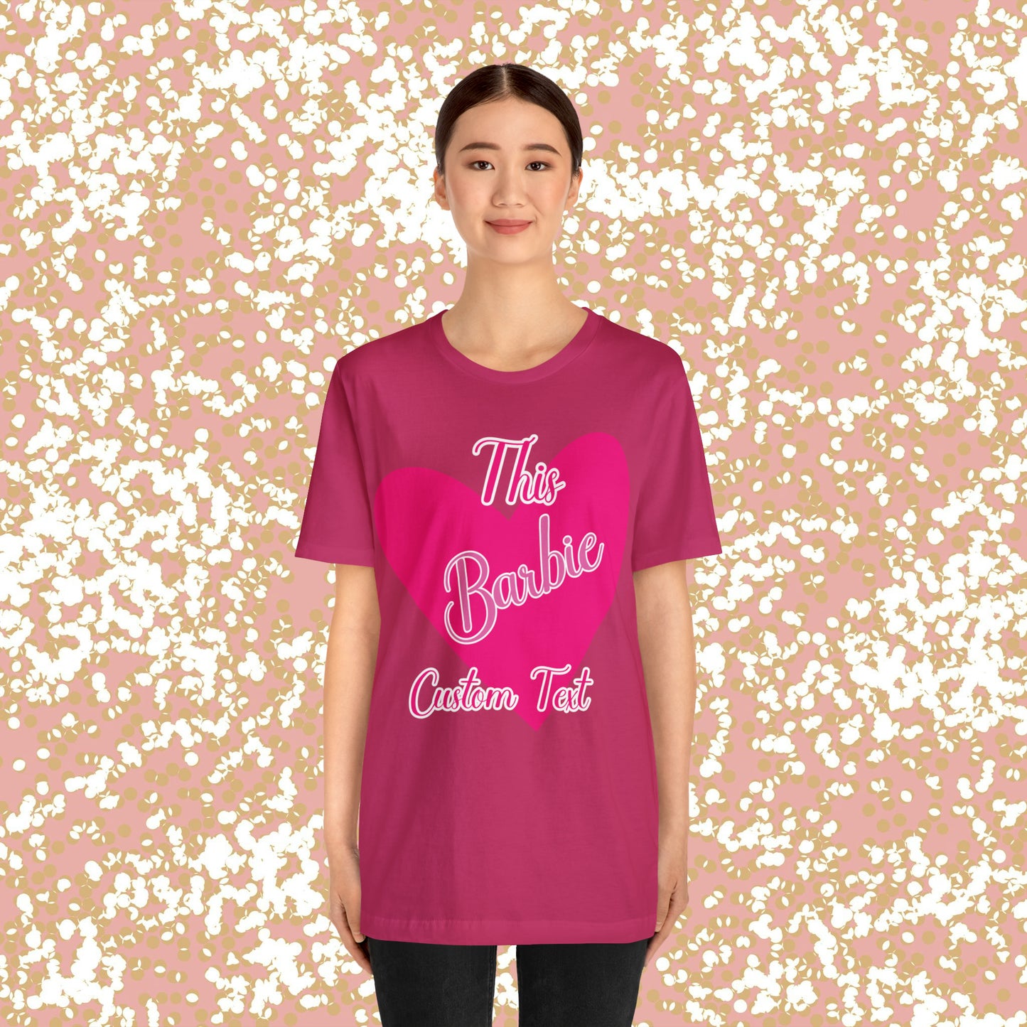 This Barbie  "CUSTOM TEXT" Unisex Jersey Short Sleeve Tee Gifts For Him Gifts For Her