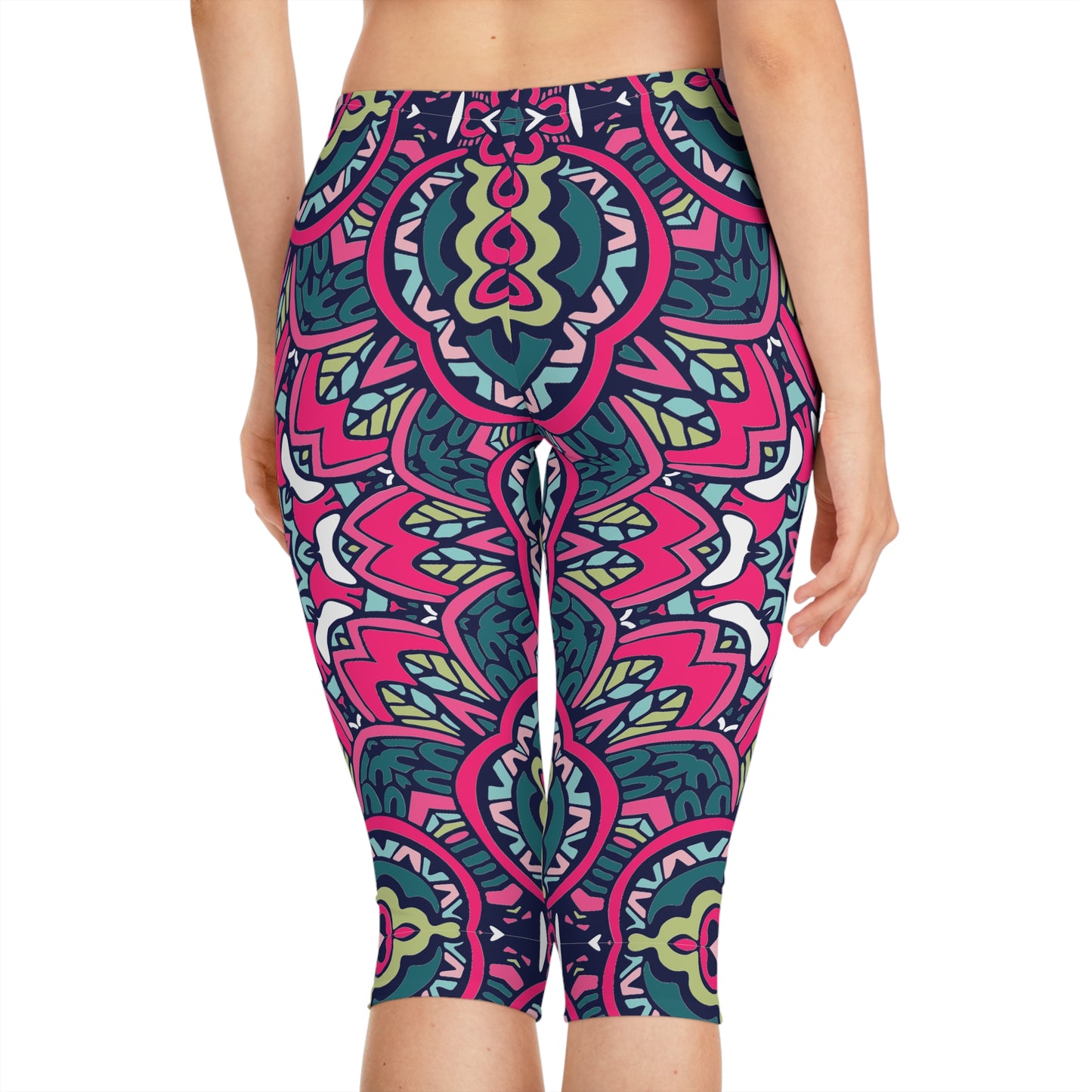 Boho Dream: Women's Bohemian Print Leggings Women's Capri Leggings (AOP)