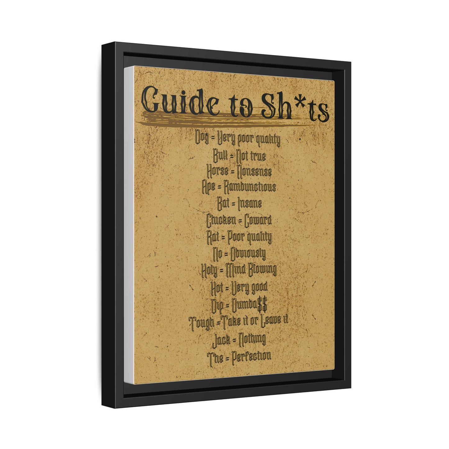Guide to Sh*ts Framed Wall Art Print, Humorous Decor, Office Wall Art, Gift for Friends, Humor, Unique Housewarming Gift