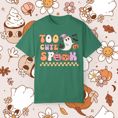 Too Cute to Spook Retro Groovy Halloween Unisex Garment-Dyed T-shirt Gifts for Him Gifts for Her