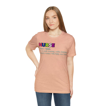 Definition of a Nurse Unisex Jersey Tee Bella+Canvas 3001 Healthcare Gift Medical Students, Soft Fabric, Various Sizes Available