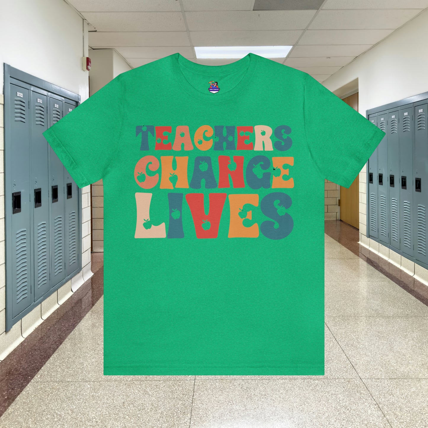 Colorful Teachers Change Lives Back to School Unisex Jersey Short Sleeve Tee Gifts for him, Gifts for Her