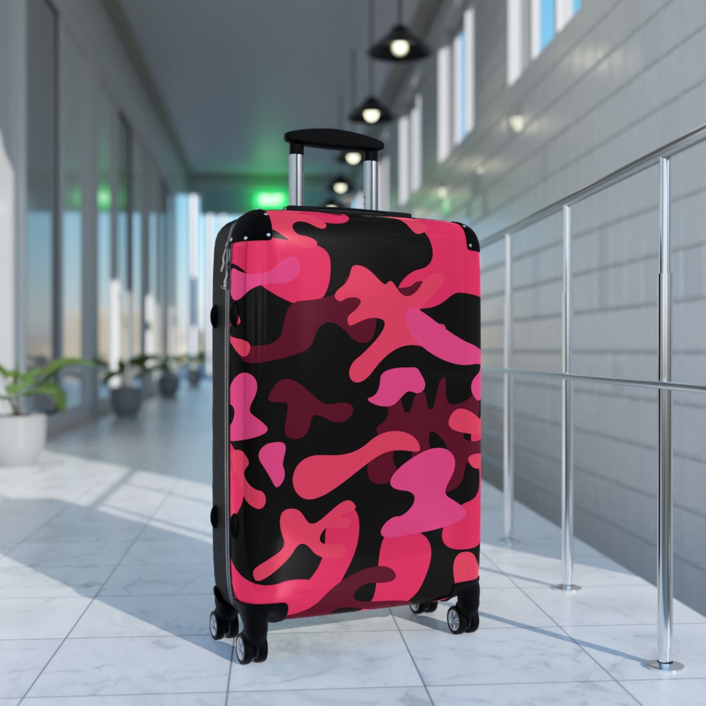 Colorful Pink Camo Suitcase