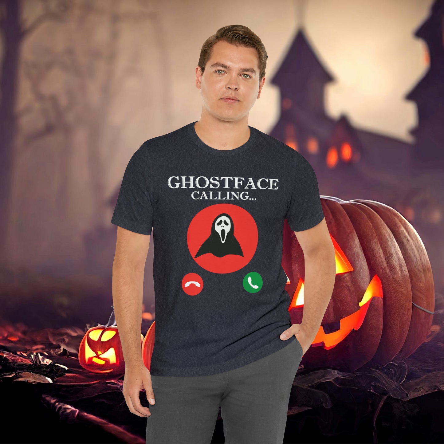 Ghost Face is Calling Halloween Unisex Jersey Short Sleeve Tee Gifts For her Gifts for Him