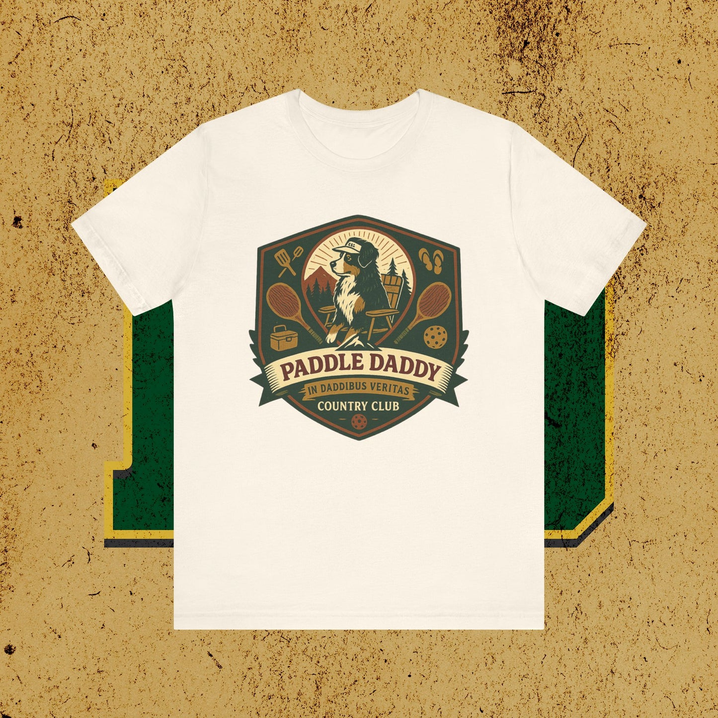Paddle Daddy Country Club T-Shirt  Chloe Dog Graphic Tee, Funny Pickleball & Grill Shirt, In Daddibus Veritas Dadcore Apparel