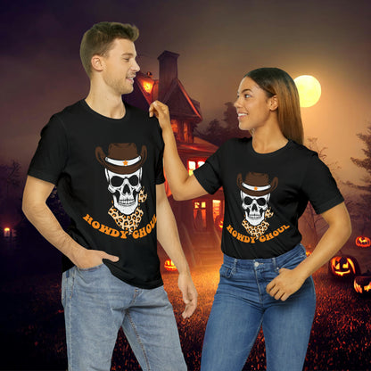 Howdy Ghoul Skeleton Sheriff Retro Halloween Unisex Jersey Short Sleeve Tee Gifts for her