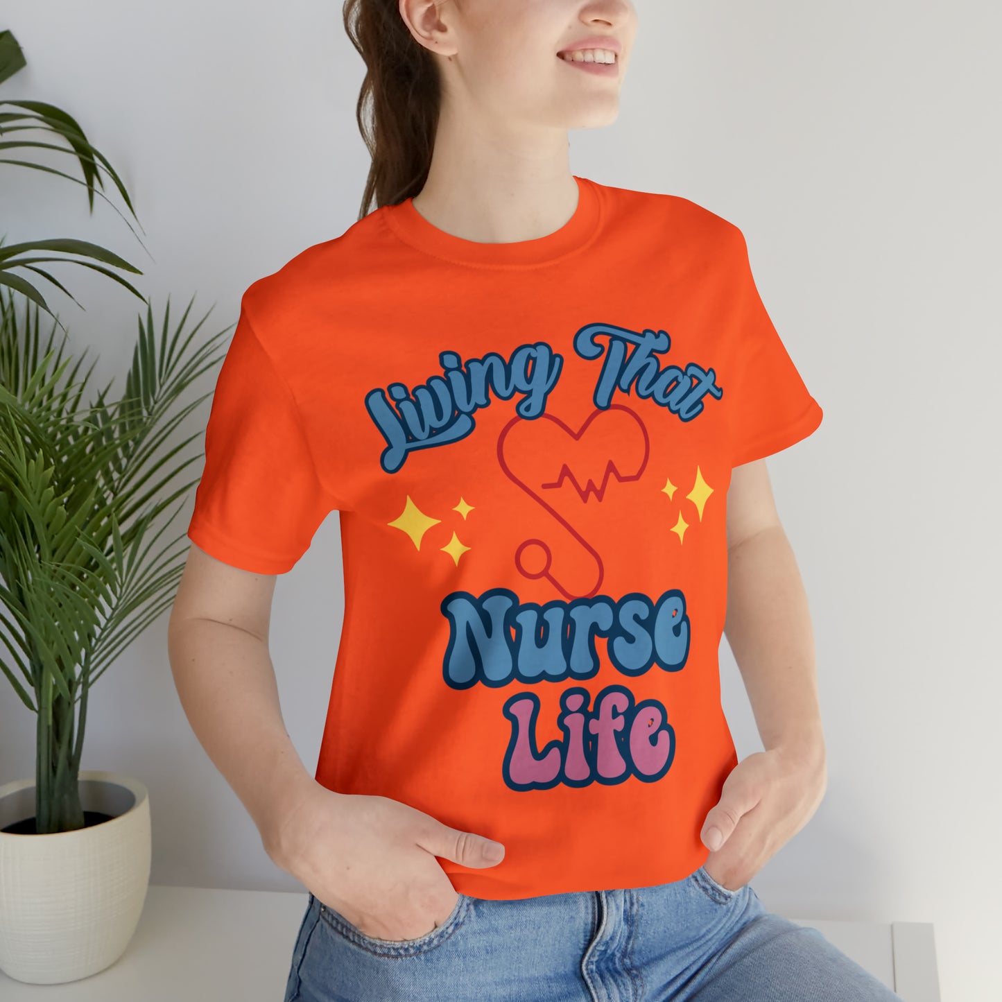 Living the Nurse Life, Comfy and Stylish Nurse T-Shirt:Gift for Medical Professionals and Nursing Students, Various Sizes Available"