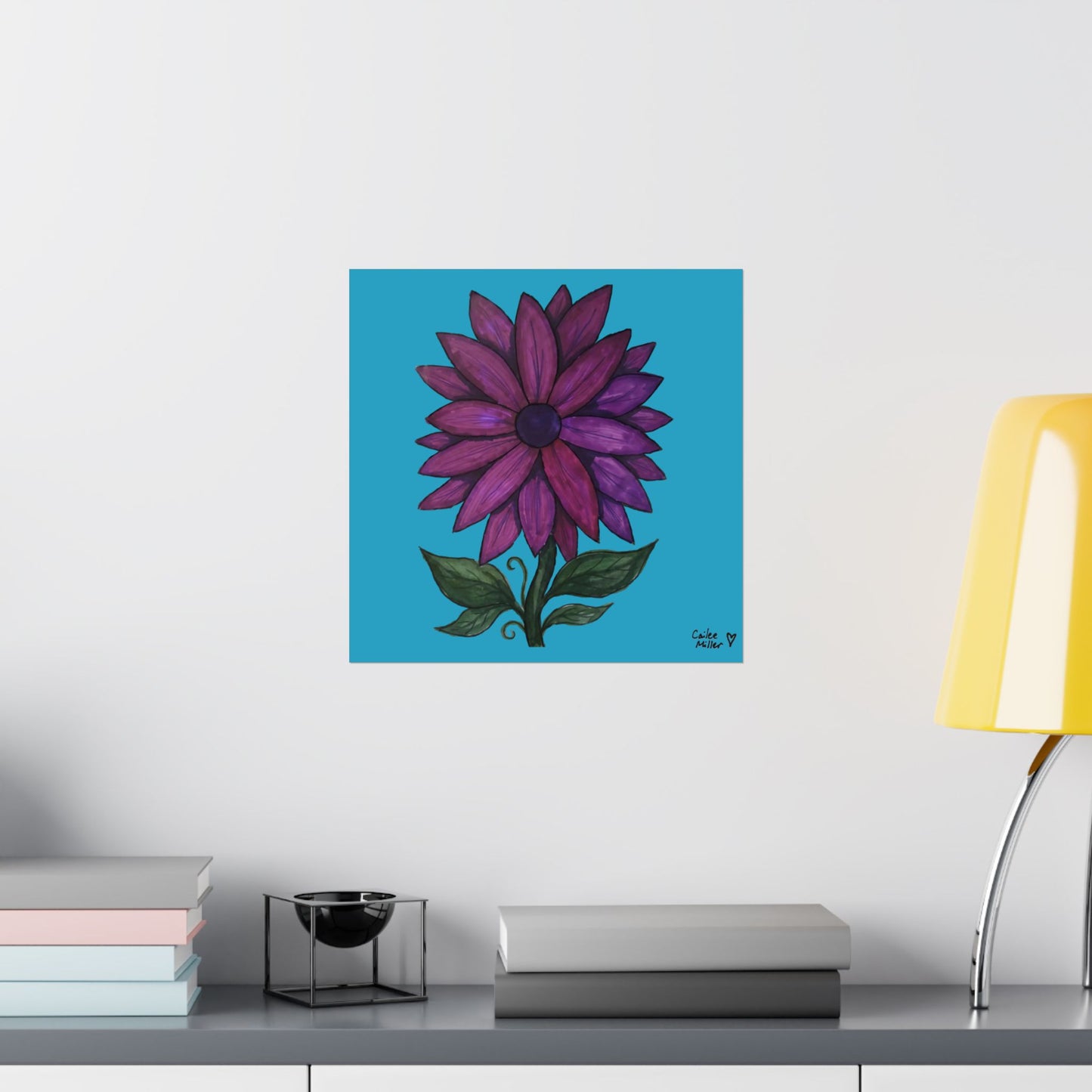 Purple Floral Matte Poster  — Vibrant Botanical Wall Art from Artist Cailee Miller