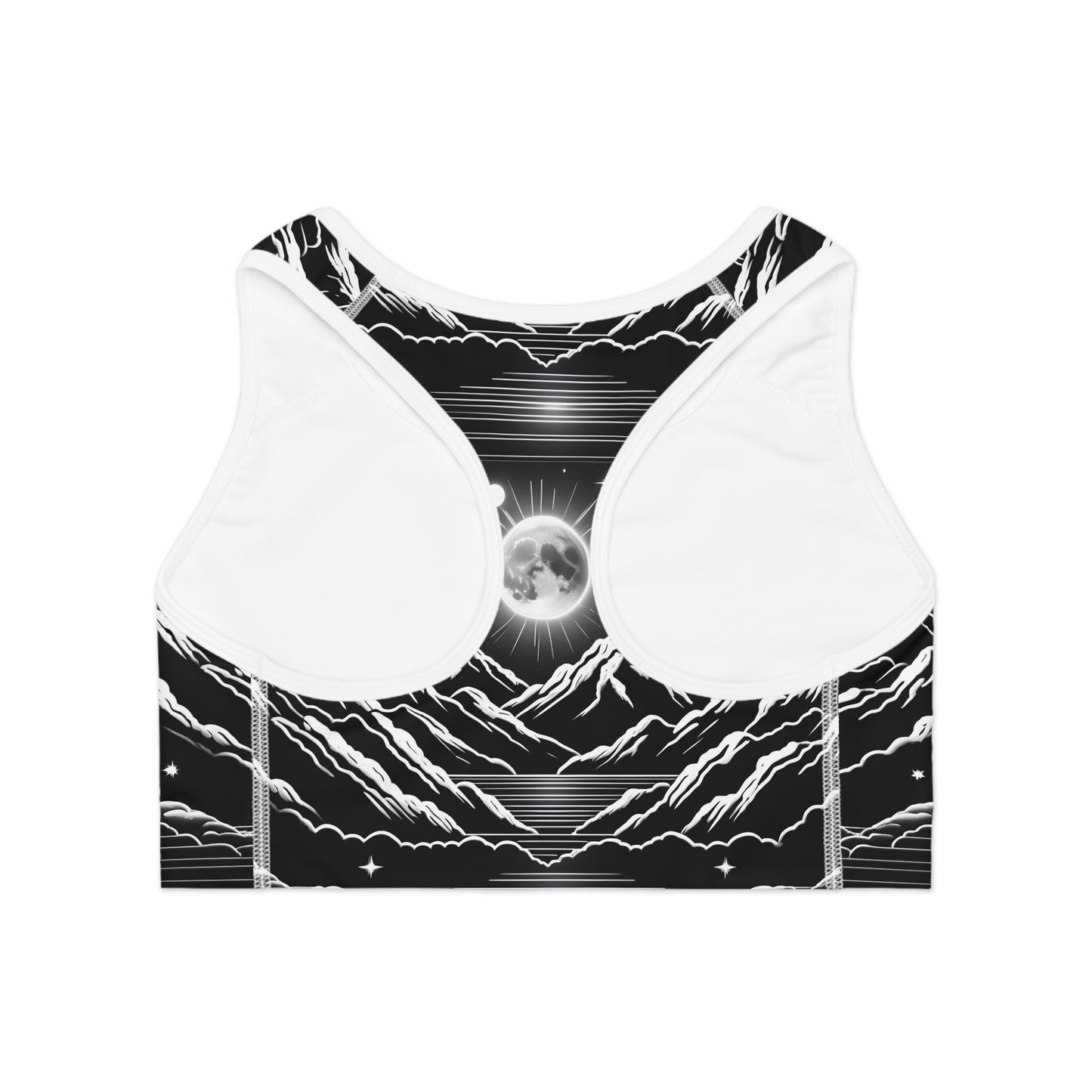 Moonlit Night Sky Silhouette Women's Sports Bra Serenity and Style Sports Bra (AOP)