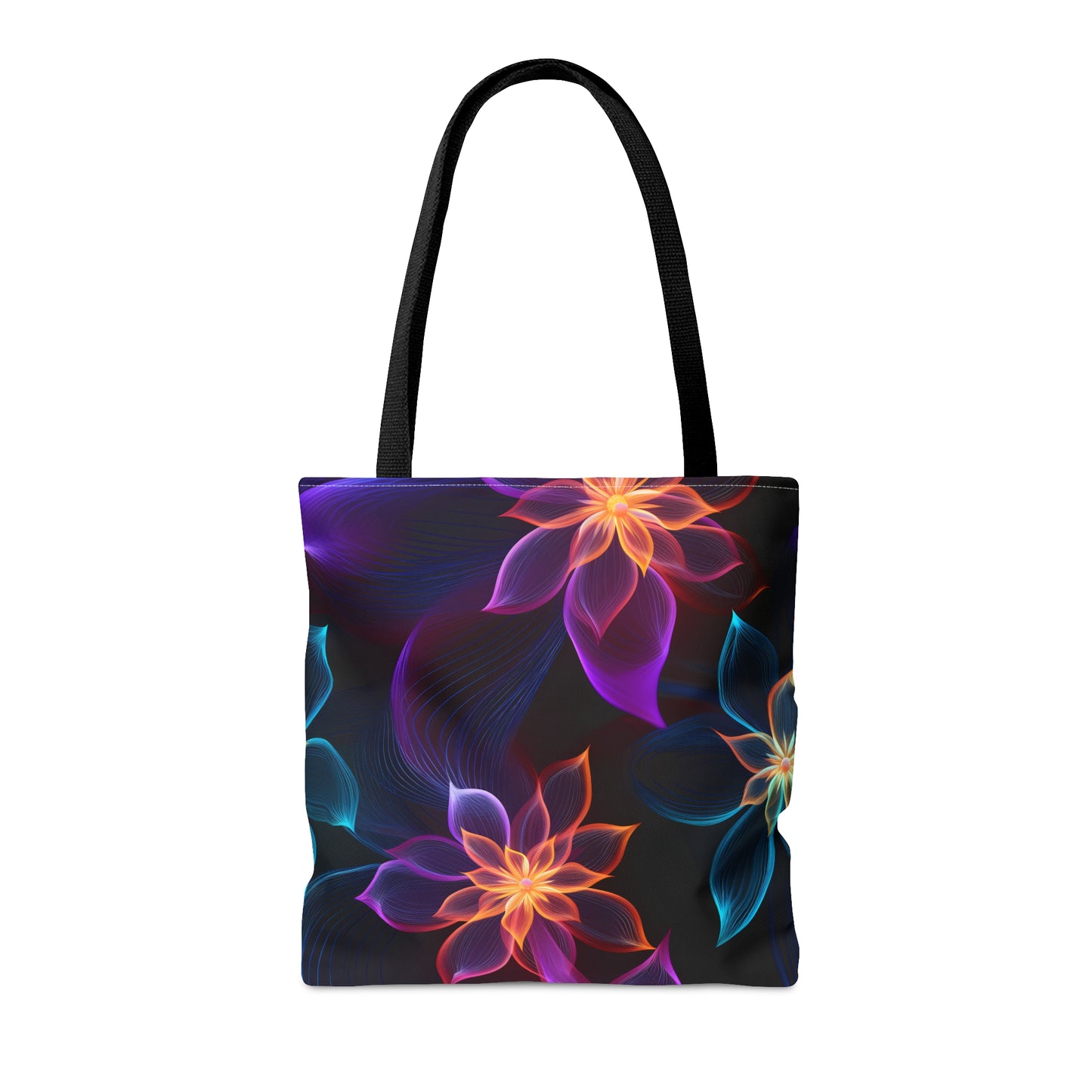 Funky Neon Petals All Over Print Tote Bag