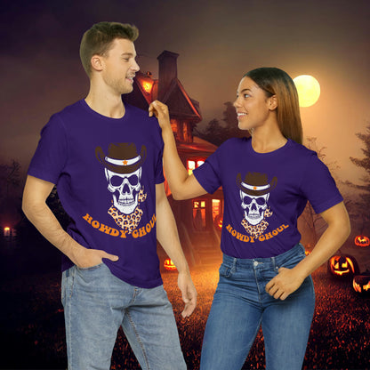 Howdy Ghoul Skeleton Sheriff Retro Halloween Unisex Jersey Short Sleeve Tee Gifts for her