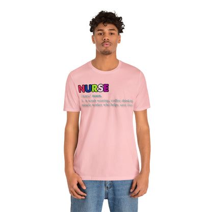 Definition of a Nurse Unisex Jersey Tee Bella+Canvas 3001 Healthcare Gift Medical Students, Soft Fabric, Various Sizes Available