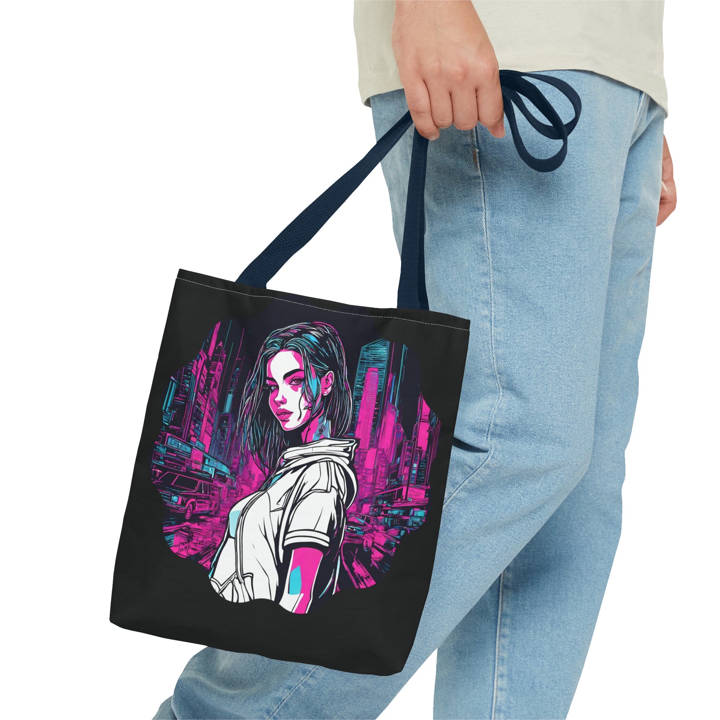 Cyberpunk Chic AOP Tote Bag