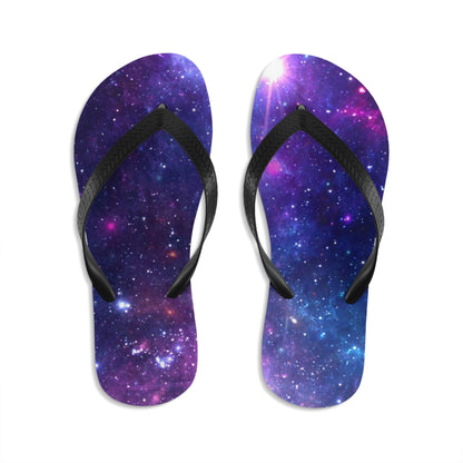 Purple Beyond the Stars Outer Space Out of this World Unisex Flip-Flops