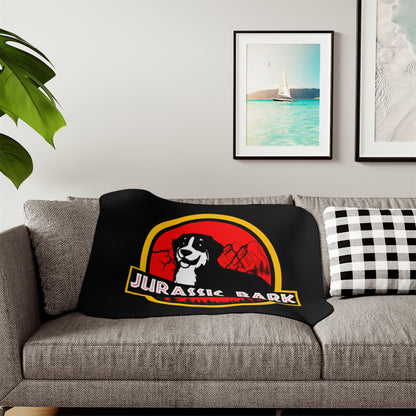 Jurassic Bark Bernese Mountain Dog  Custom Sherpa Blanket, Two Colors