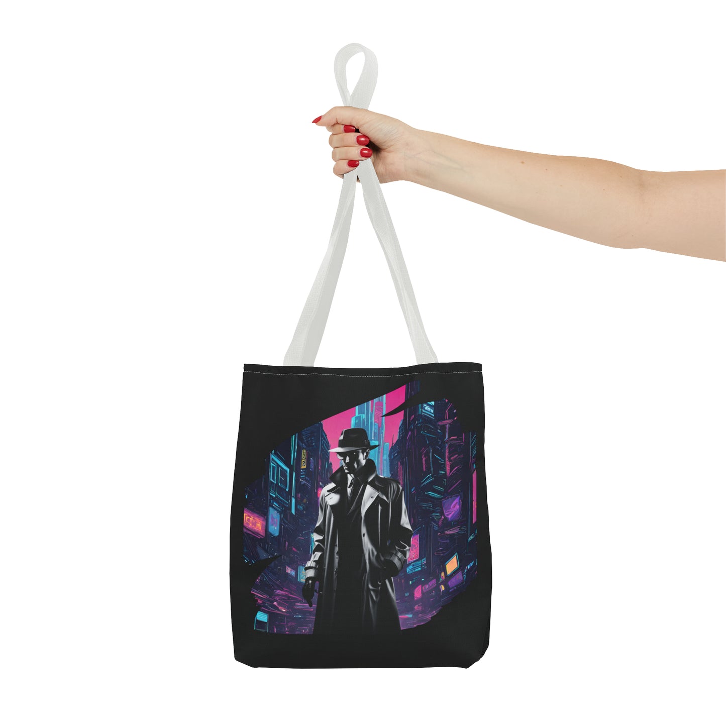 Cyberpunk Chic  Film Noir Detective AOP Tote Bag