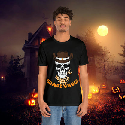 Howdy Ghoul Skeleton Sheriff Retro Halloween Unisex Jersey Short Sleeve Tee Gifts for her