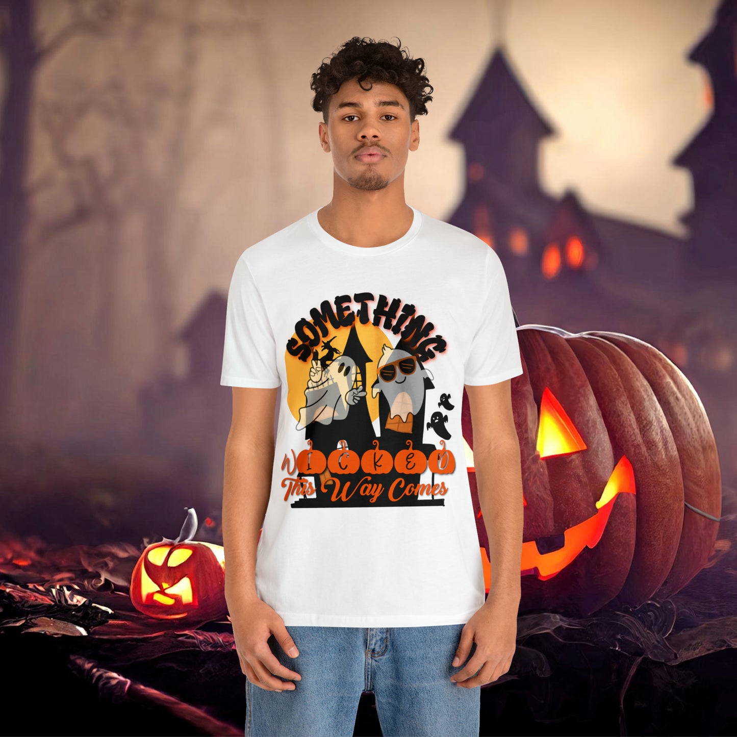 Something Wicked this Way Comes Halloween Unisex Jersey Short Sleeve Tee Gifts for Her Gifts for Him