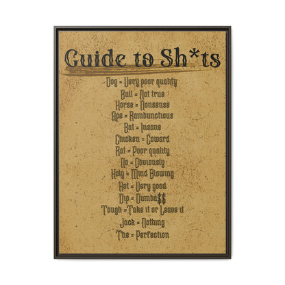 Guide to Sh*ts Framed Wall Art Print, Humorous Decor, Office Wall Art, Gift for Friends, Humor, Unique Housewarming Gift