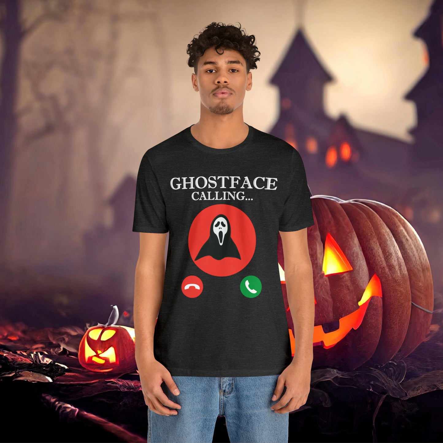 Ghost Face is Calling Halloween Unisex Jersey Short Sleeve Tee Gifts For her Gifts for Him