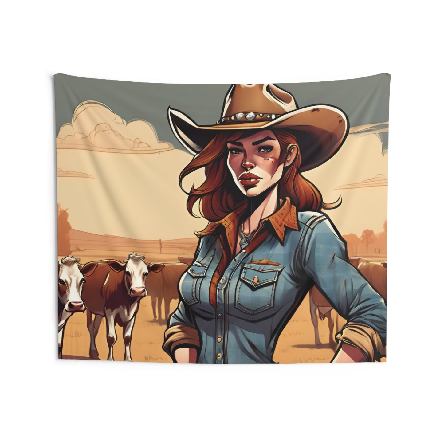 Rustle & Roam: Cowgirl Tapestry for Western Wanderlust