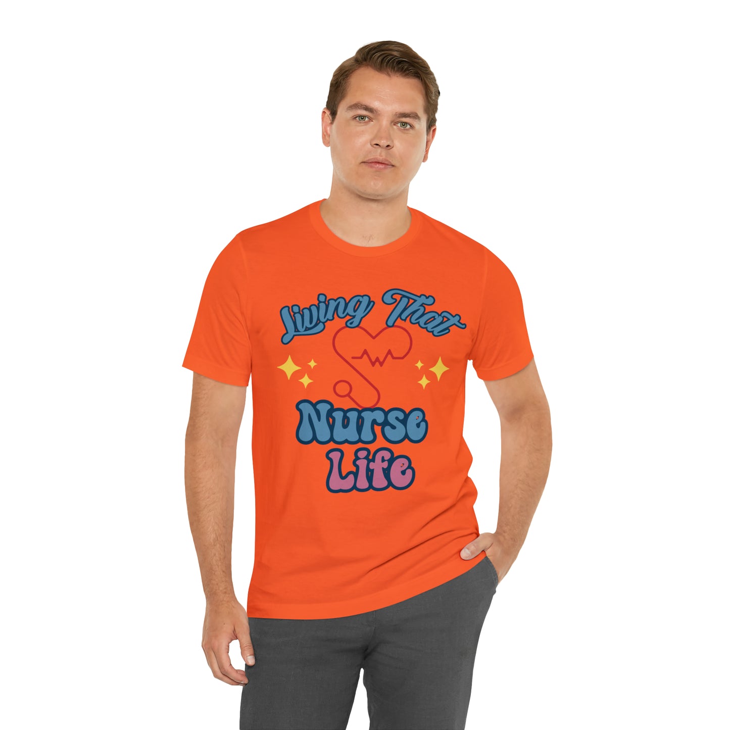 Living the Nurse Life, Comfy and Stylish Nurse T-Shirt:Gift for Medical Professionals and Nursing Students, Various Sizes Available"