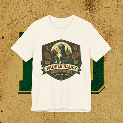 Paddle Daddy Country Club T-Shirt  Chloe Dog Graphic Tee, Funny Pickleball & Grill Shirt, In Daddibus Veritas Dadcore Apparel