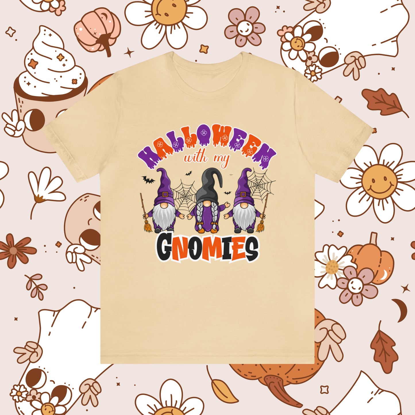 Halloween with my Gnomies Unisex Jersey Short Sleeve Tee Gifts for Him Gifts for Her