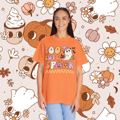 Too Cute to Spook Retro Groovy Halloween Unisex Garment-Dyed T-shirt Gifts for Him Gifts for Her