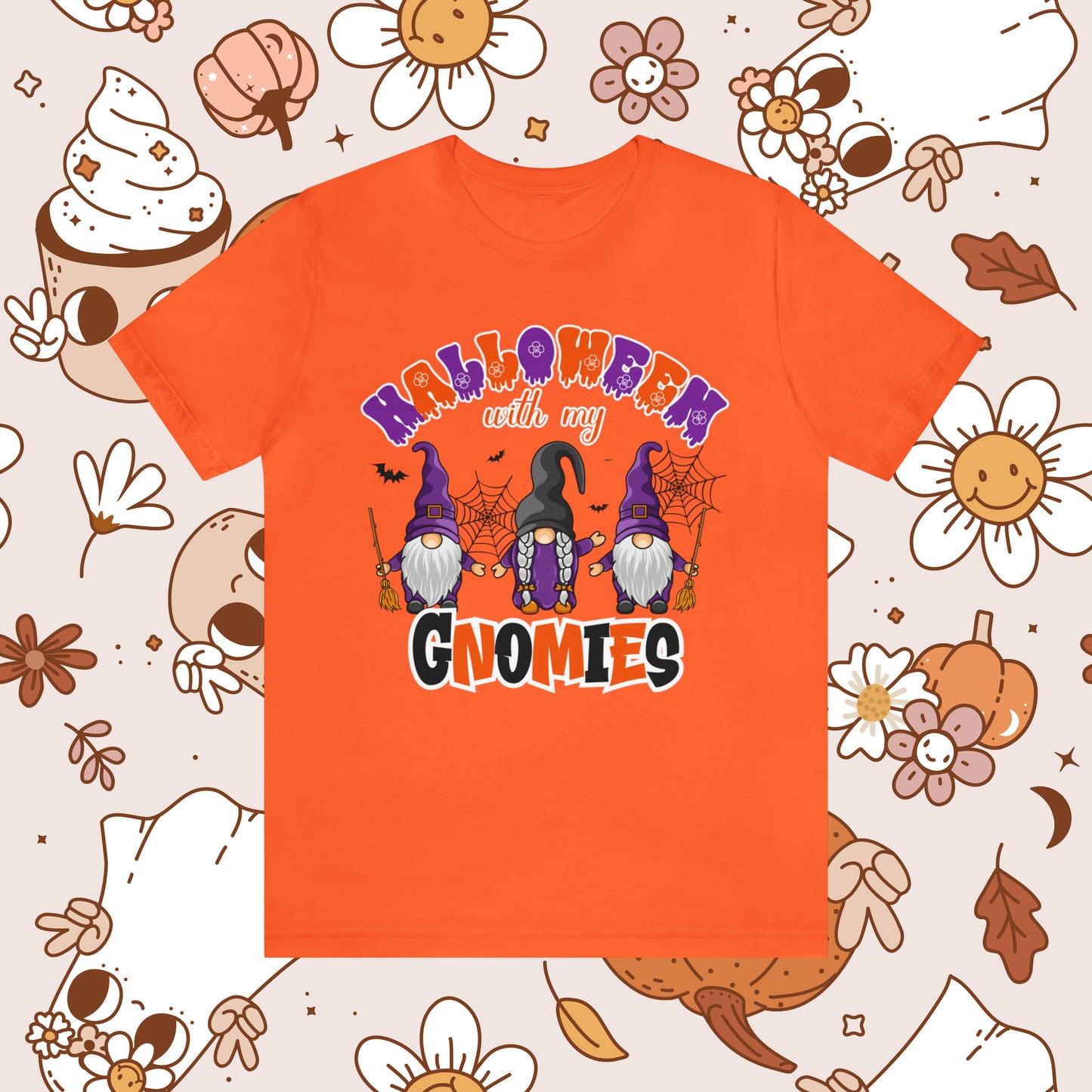 Halloween with my Gnomies Unisex Jersey Short Sleeve Tee Gifts for Him Gifts for Her