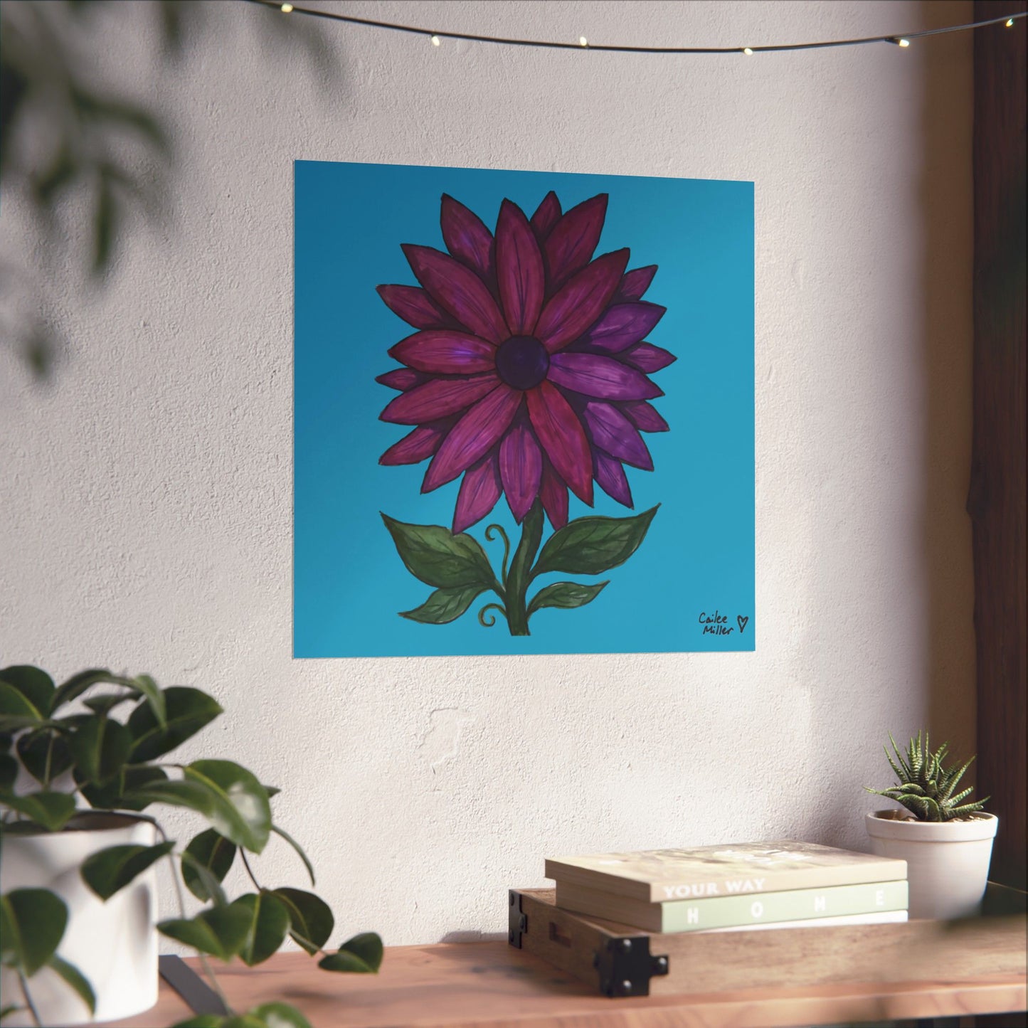Purple Floral Matte Poster  — Vibrant Botanical Wall Art from Artist Cailee Miller