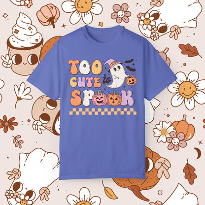 Too Cute to Spook Retro Groovy Halloween Unisex Garment-Dyed T-shirt Gifts for Him Gifts for Her