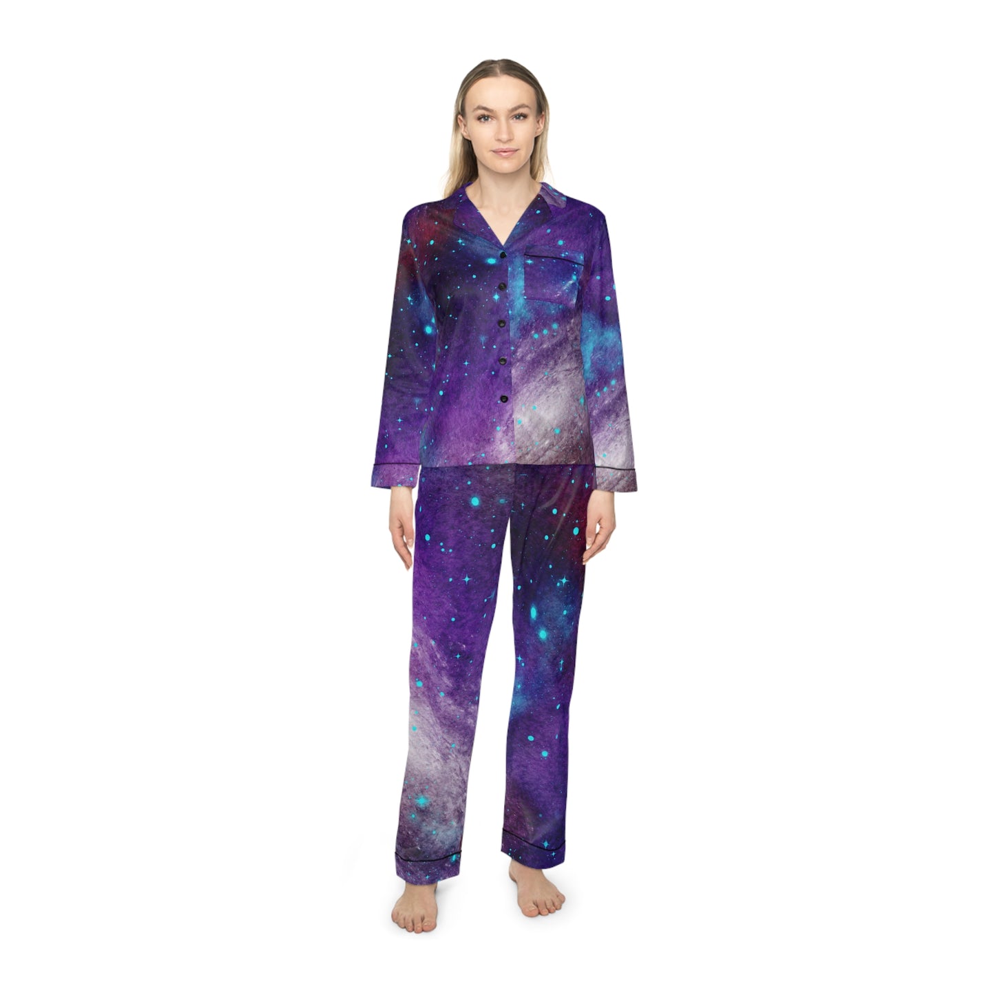 Outer Space Out of this World Women's Satin Pajamas (AOP)