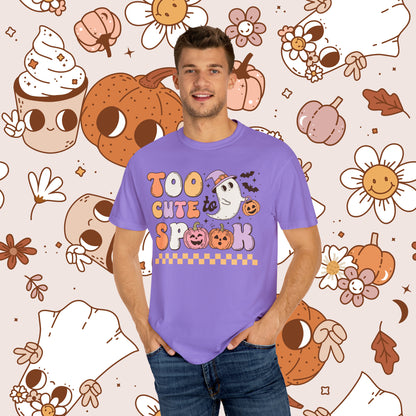 Too Cute to Spook Retro Groovy Halloween Unisex Garment-Dyed T-shirt Gifts for Him Gifts for Her